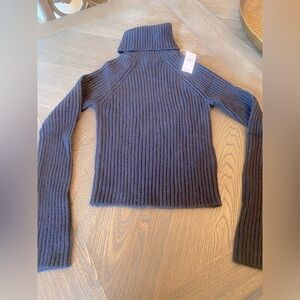 American Eagle Black Ribbed Turtleneck Sweater